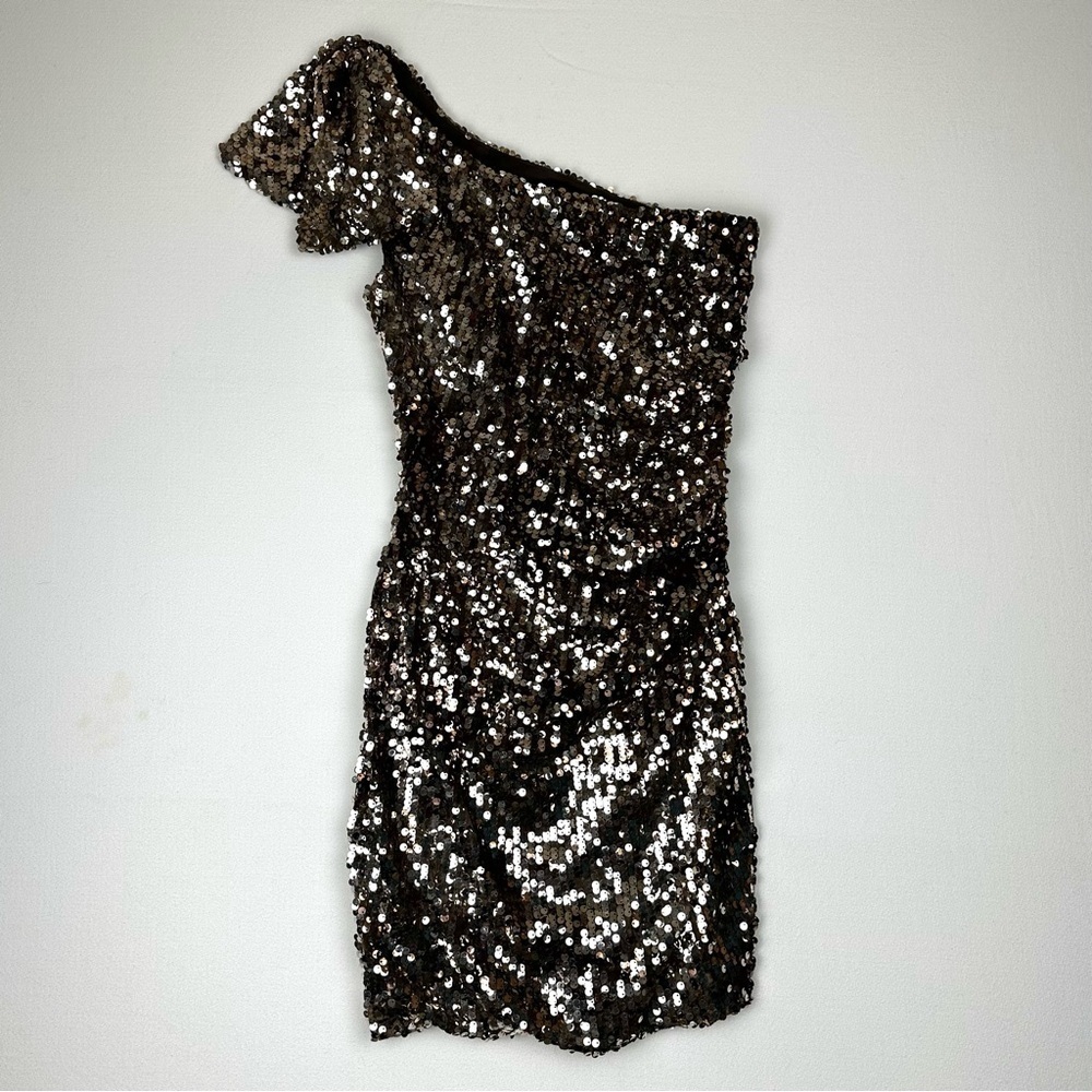 City Triangles Sequin One Shoulder Mini Dress Bodycon Party Cocktail Prom Formal